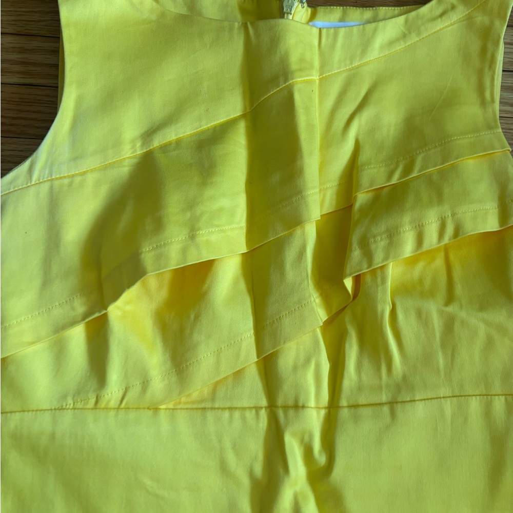 Calvin Klein Yellow Layered Midi Dress